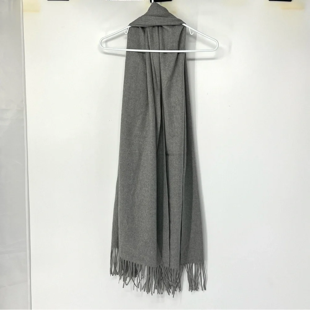 Halara lightweight soft scarf with fringe gray